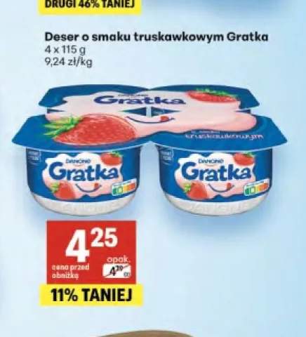 Deser o smaku truskawkowym Gratka 4-pak 115g
