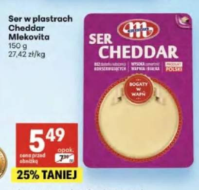 Ser w plastrach Cheddar Mlekovita