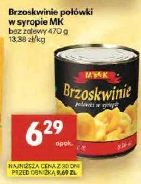 Brzoskwinie połówki w syropie MK