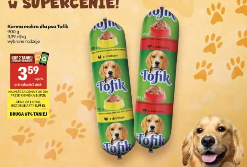 Karma mokra dla psa Tofik z wołowiną