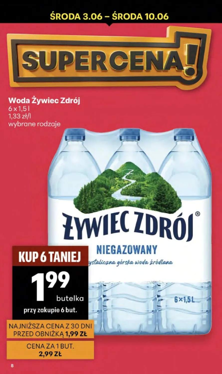 Woda Żywiec Zdrój niegazowany 6-pak 1,5l