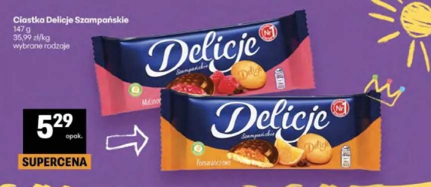 Ciastka Delicje Szampańskie malinowe