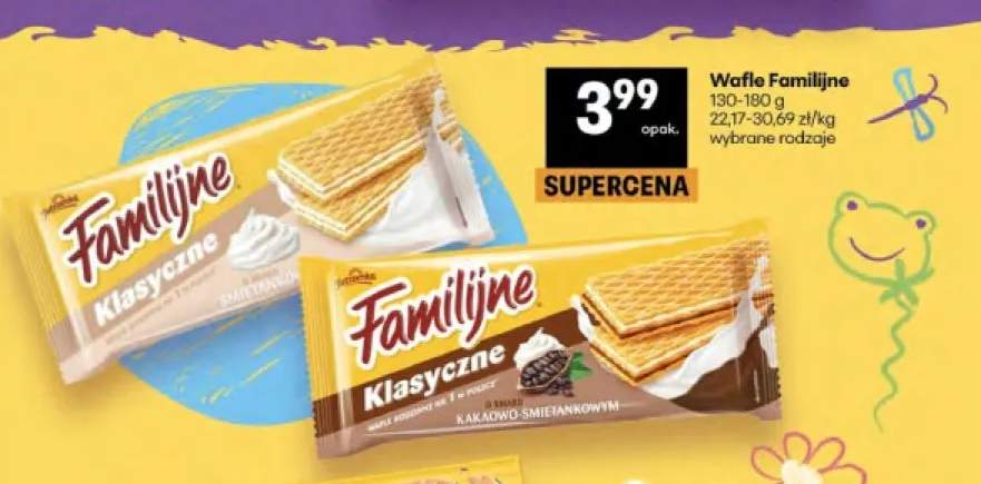 Wafle Familijne klasyczne śmietankowe 130-180g