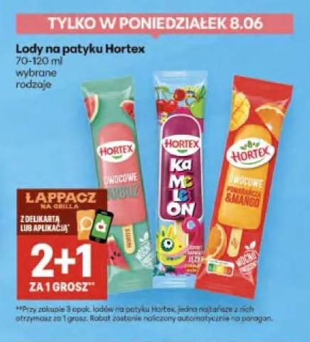 Lody na patyku Hortex Owocowe Arbuz 70-120ml