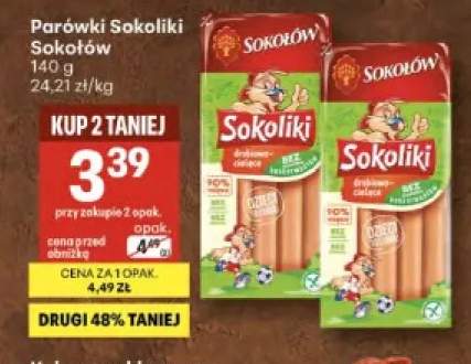 Parówki Sokoliki Sokołów drobiowo-cielęce