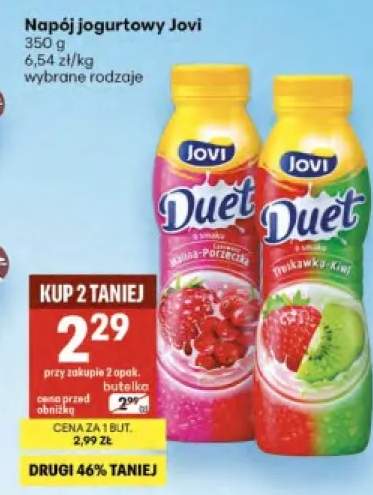 Napój jogurtowy Jovi Duet o smaku malina-porzeczka