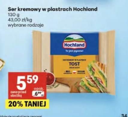 Ser kremowy w plastrach Tost Hochland