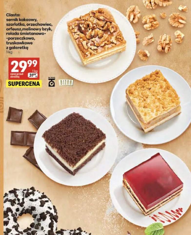 Ciasto sernik kakaowy Bizon