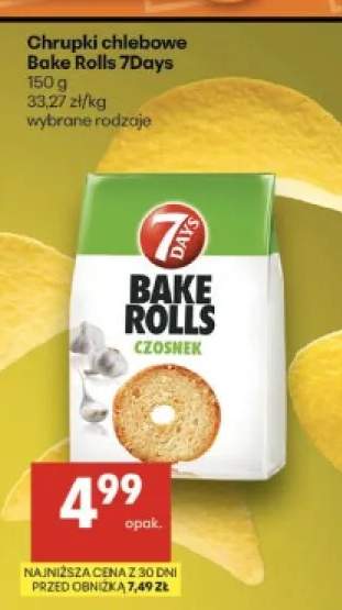 Chrupki chlebowe Bake Rolls Czosnek 7Days