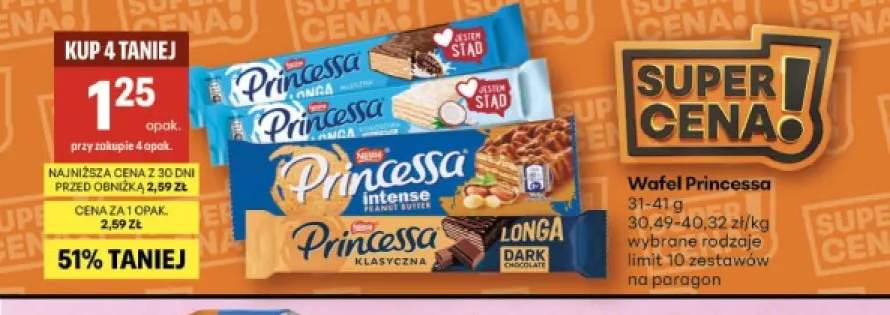 Wafel Princessa Longa Mleczna