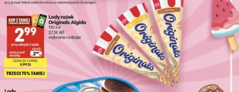 Lody rożek Originals Algida Cocoa