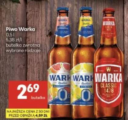 Piwo bezalkoholowe Warka Radler Grejpfrut z Pomarańczą 500 ml
