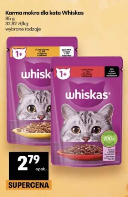 Karma mokra dla kota Whiskas z wołowiną w sosie