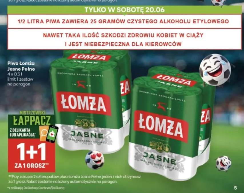 Piwo Łomża Jasne Pełne 4-pak 500 ml