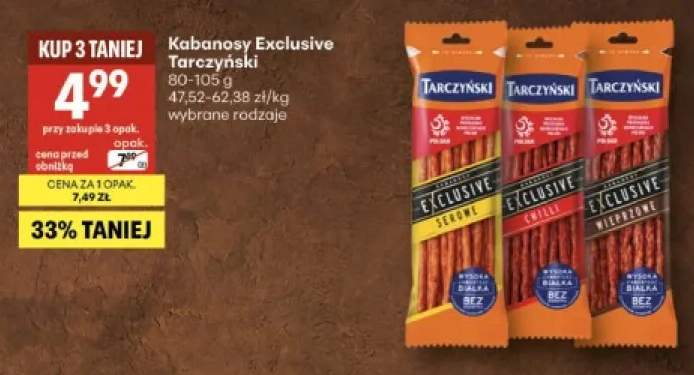 Kabanosy Exclusive Tarczyński Serowe +2 warianty