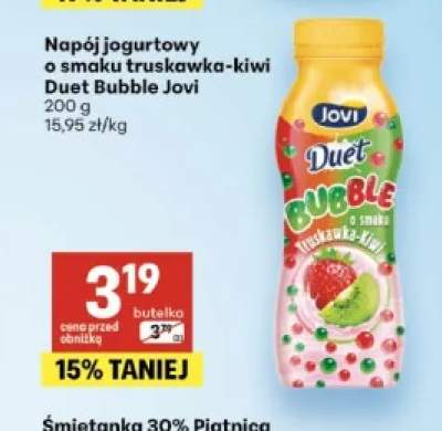 Napój jogurtowy o smaku truskawka-kiwi Jovi Duet Bubble