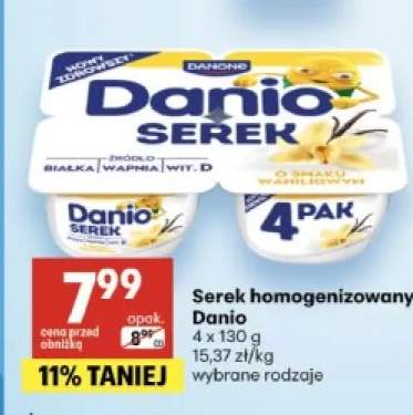 Serek homogenizowany Danio waniliowy 4-pak