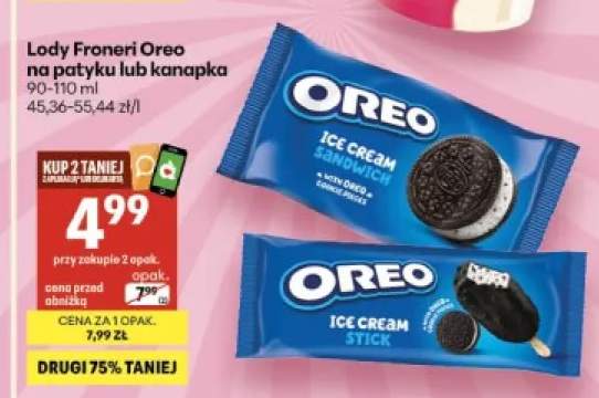 Lody na patyku Oreo Froneri +1 wariant