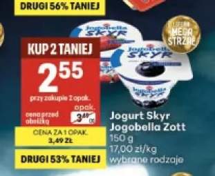 Jogurt Skyr Jogobella Zott truskawkowy +1 wariant