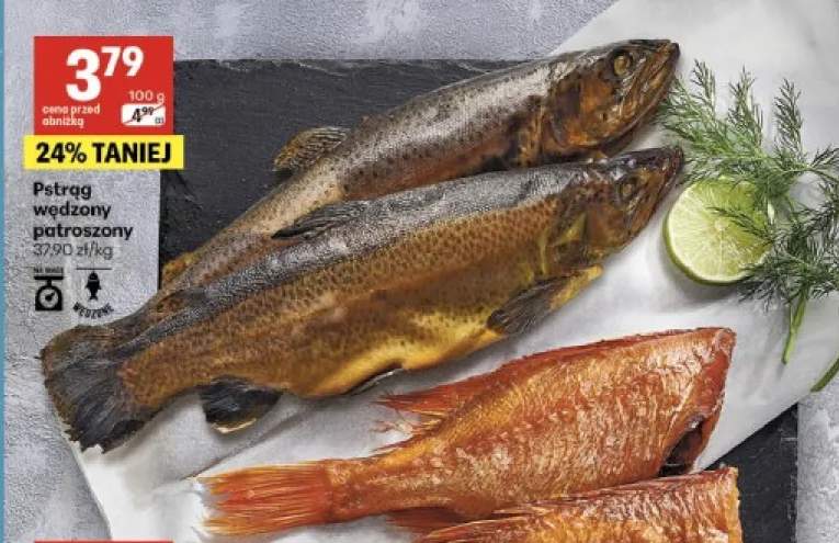 Pstrąg wędzony patroszony