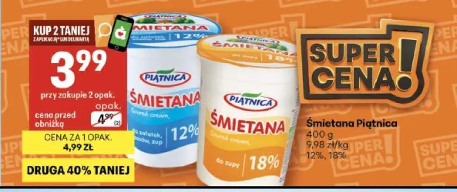 Śmietana Piątnica 18% +1 wariant