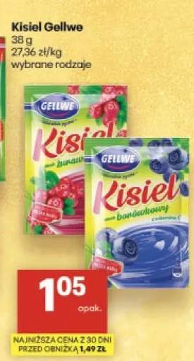 Kisiel o smaku żurawinowym Gellwe +1 wariant