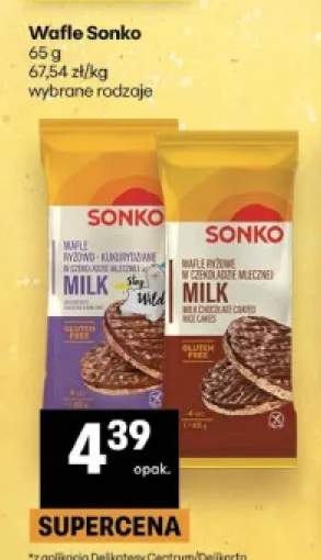Wafle ryżowo-kukurydziane w czekoladzie mlecznej Sonko +1 wariant