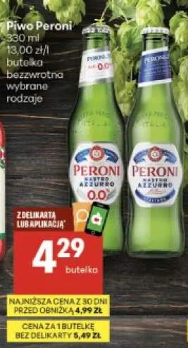 Piwo bezalkoholowe Peroni Nastro Azzurro +1 wariant