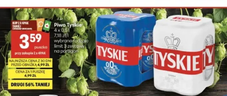 Piwo Tyskie Gronie 4-pak 500 ml +1 wariant
