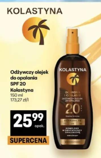 Odżywczy olejek do opalania SPF 20 Kolastyna