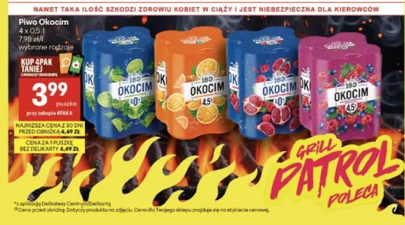 Piwo bezalkoholowe Okocim Limonka z Miętą 4-pak +3 warianty
