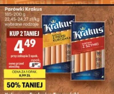Parówki z piersi kurczaka Krakus +1 wariant