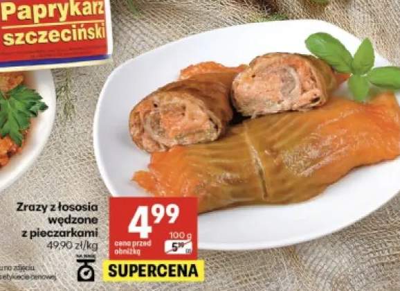 Zrazy z łososia wędzone z pieczarkami