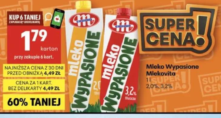 Mleko UHT Wypasione Mlekovita 2,0% +1 wariant