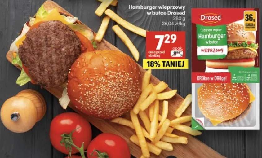 Hamburger wieprzowy w bułce Drosed
