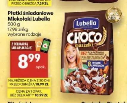 Płatki śniadaniowe Mlekołaki Choco muszelki Lubella