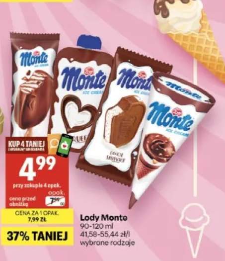 Lody na patyku Zott Monte +2 warianty