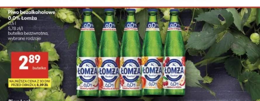 Piwo bezalkoholowe Łomża Radler Kwaśny Agrest +4 warianty