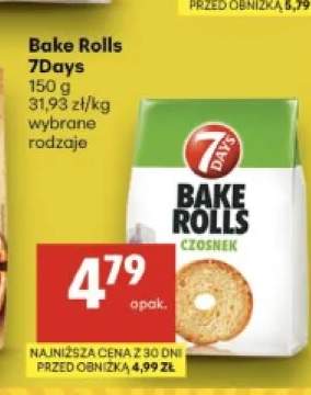 Sucharki Bake Rolls 7Days Czosnek