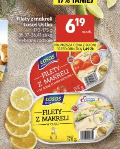 Filety z makreli w sosie pomidorowym Łosoś Ustka +1 wariant