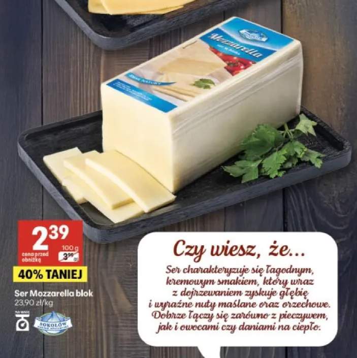 Ser Mozzarella blok Sokołów
