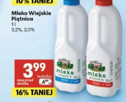 Mleko Wiejskie Piątnica świeże 2,0% +1 wariant