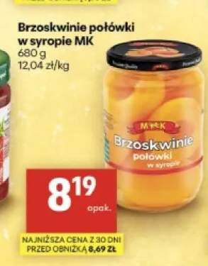 Brzoskwinie połówki w syropie MK