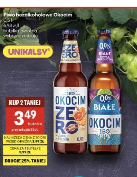 Piwo bezalkoholowe Okocim Zero Sycylijska Pomarańcza +1 wariant