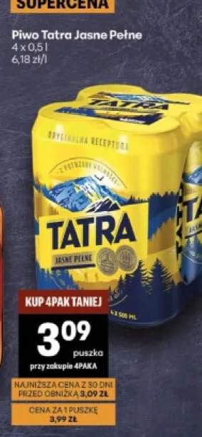 Piwo Tatra Jasne Pełne 4-pak