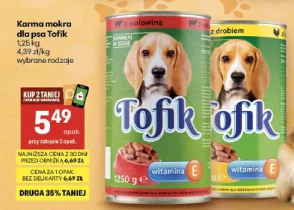 Karma mokra dla psa Tofik z wołowiną +1 wariant