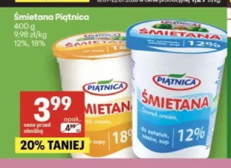 Śmietana Piątnica 12% +1 wariant