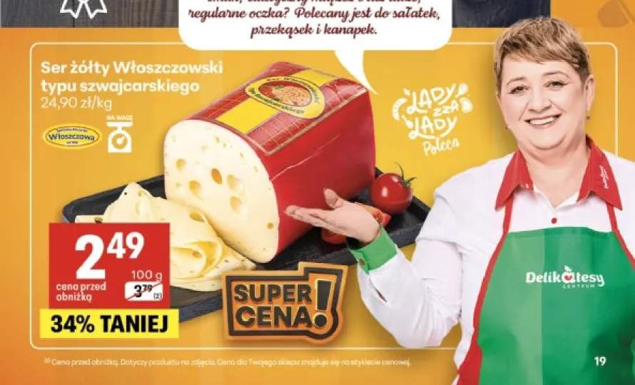 Ser żółty Włoszczowski typu szwajcarskiego