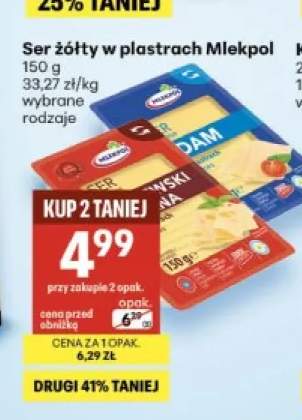 Ser żółty w plastrach Mlekpol Gouda