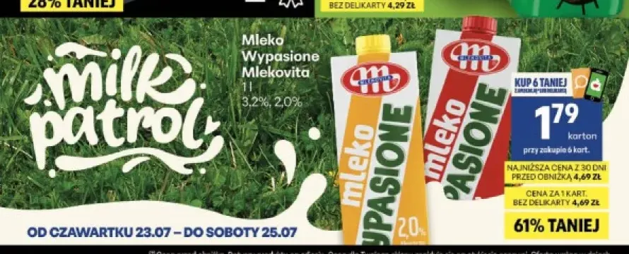 Mleko UHT Wypasione Mlekovita 3,2%